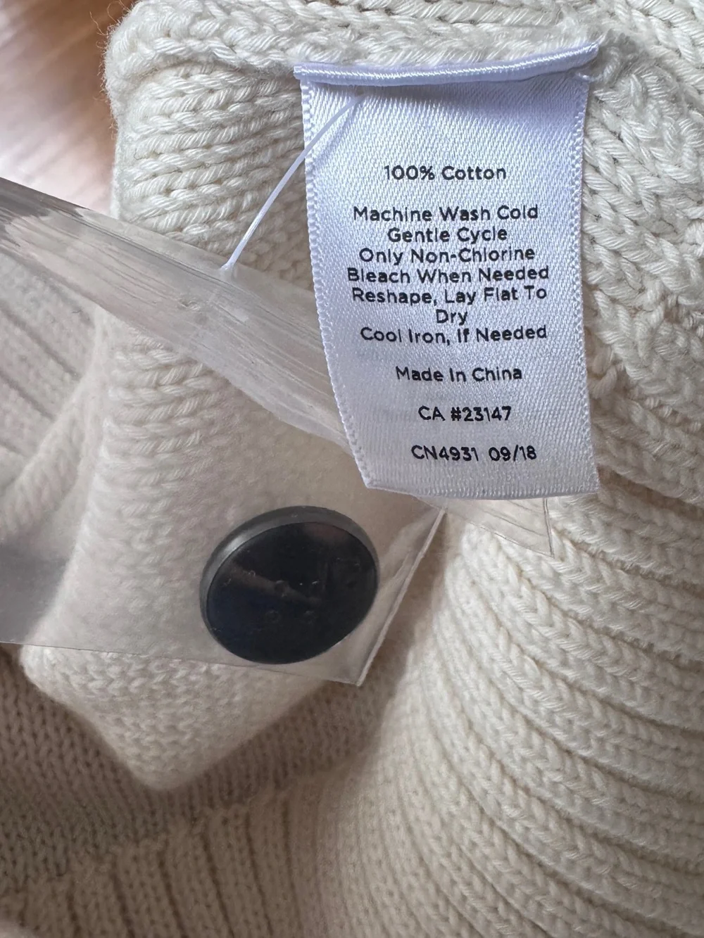 NWT Talbots Cable Ribbed-Yoke Knit Sweater Nautical Anchor Crewneck Cream sz M